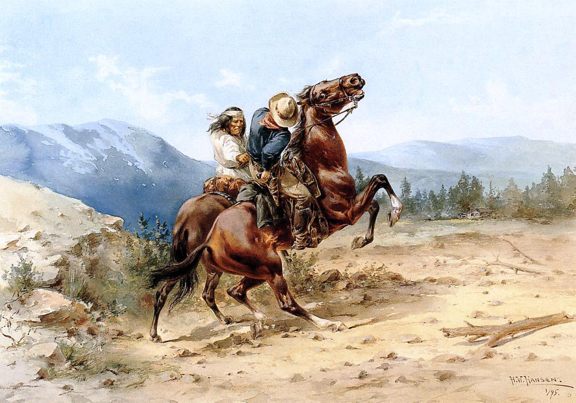 Herman W Hansen The Attack - Hand Painted Oil Painting