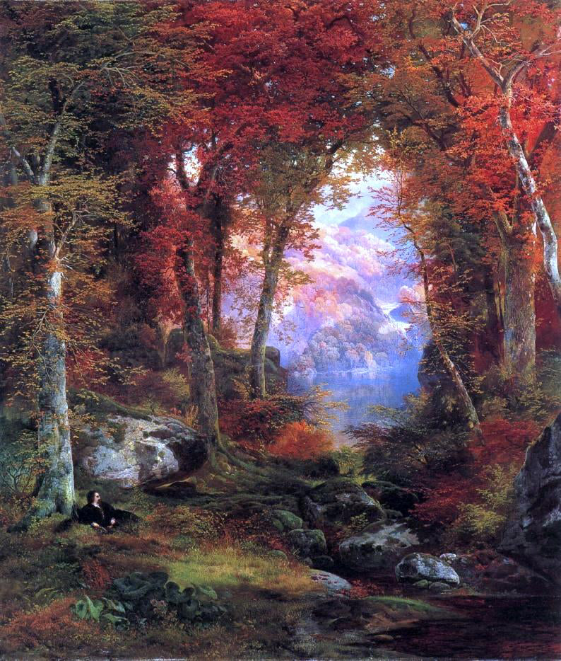  Thomas Moran Autumnal Woods (also known as Under the Trees) - Hand Painted Oil Painting
