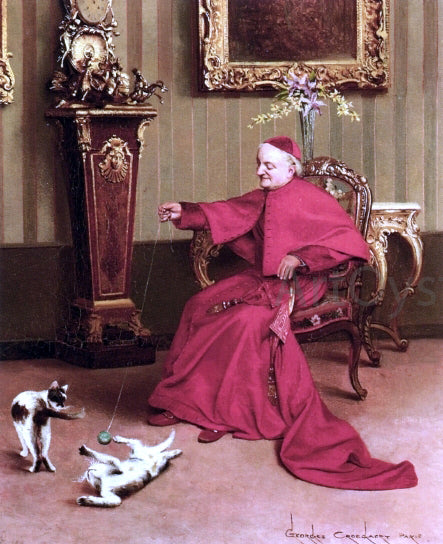 Georges Croegaert The Ball of String - Hand Painted Oil Painting