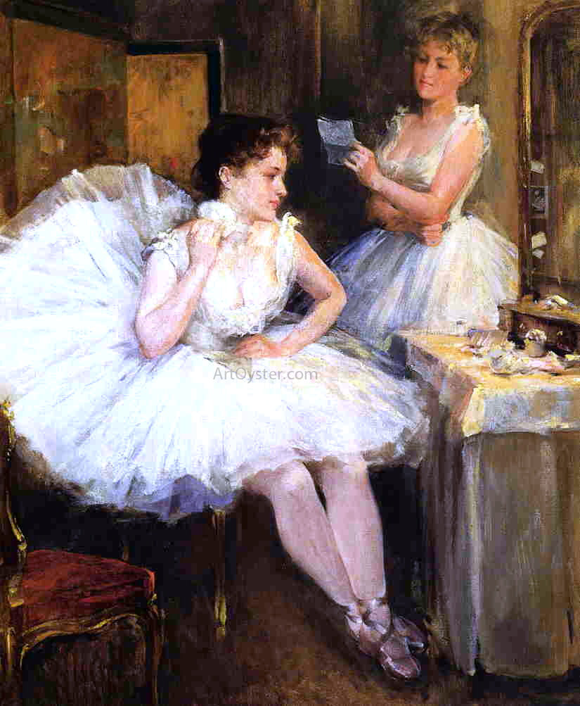 Willard Leroy Metcalf The Ballet Dancers (also known as The Dressing Room) - Hand Painted Oil Painting