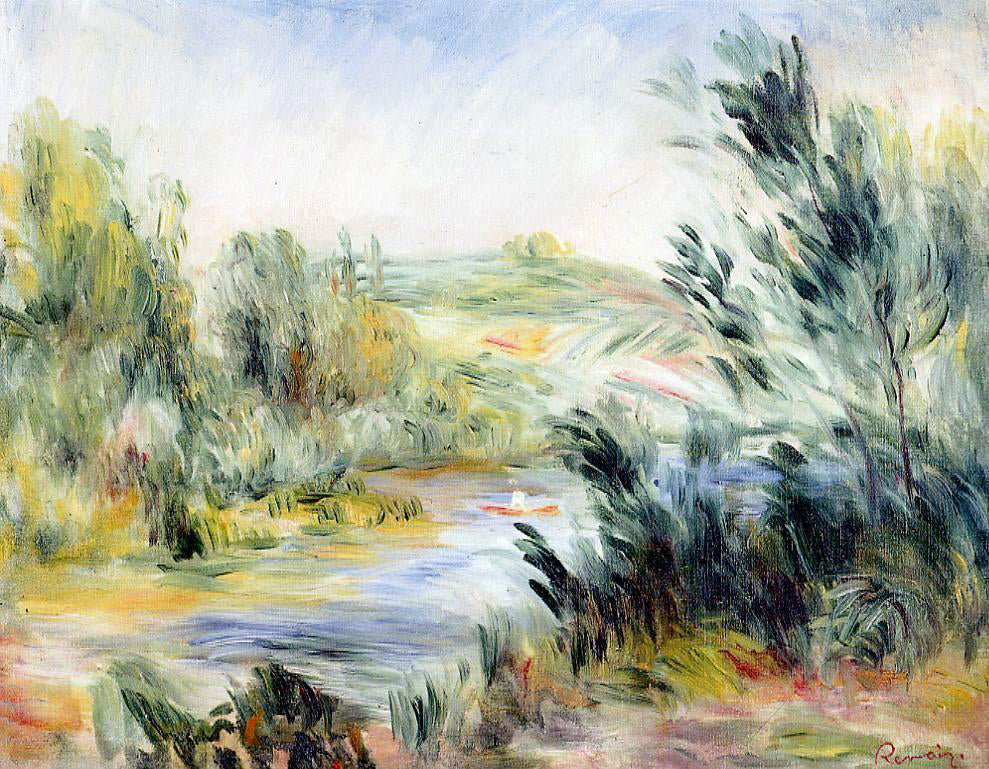 Pierre Auguste Renoir The Banks of a River, Rower in a Boat - Hand Painted Oil Painting
