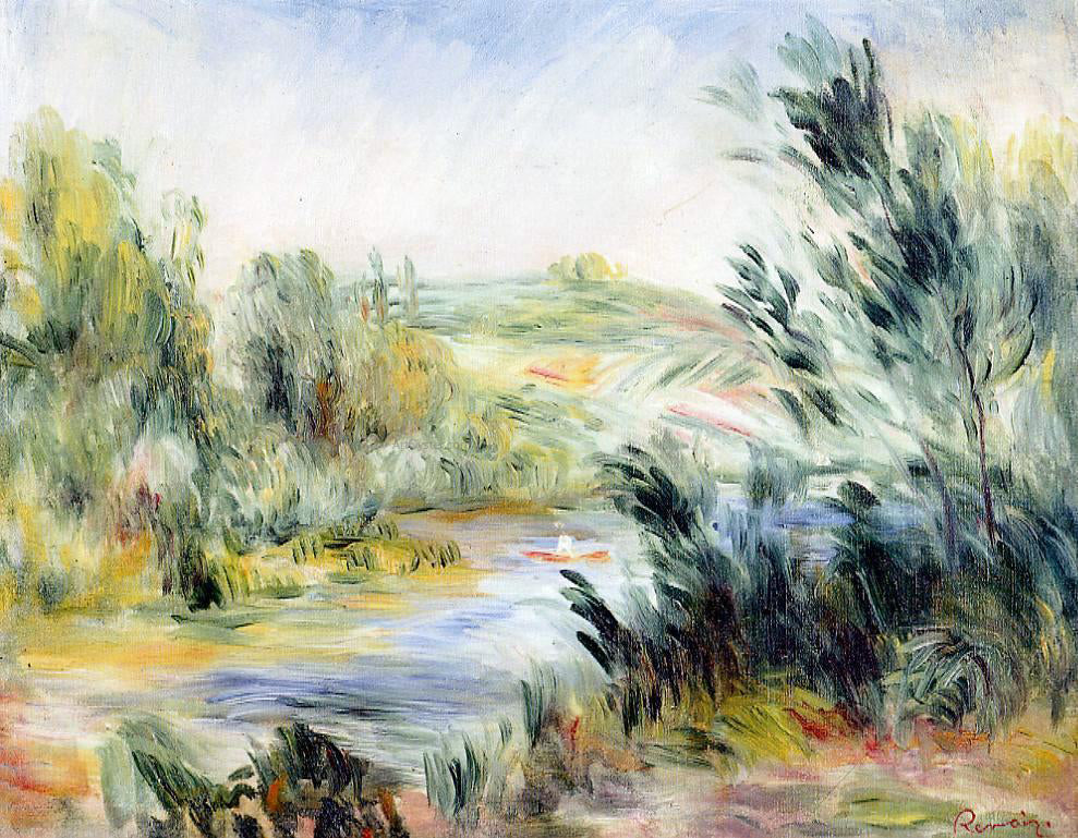  Pierre Auguste Renoir The Banks of a River, Rower in a Boat - Hand Painted Oil Painting