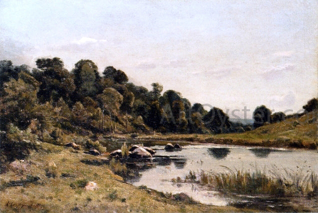 Henri Harpignies The Banks of the Aumance - Hand Painted Oil Painting