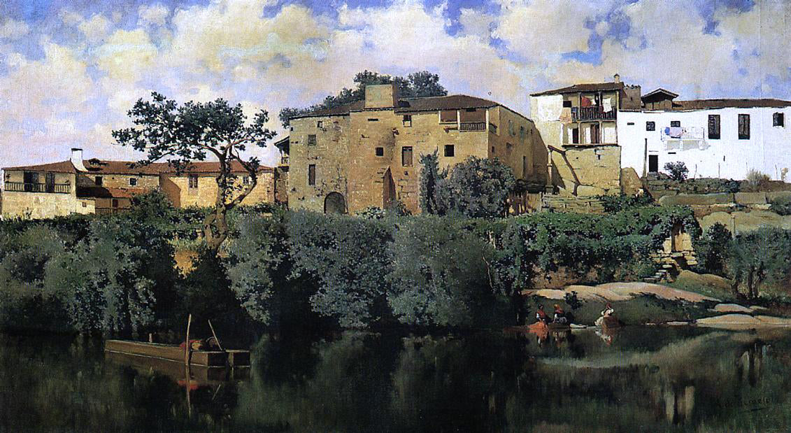 Aureliano De Beruete y Moret The Banks of the Ega - Hand Painted Oil Painting