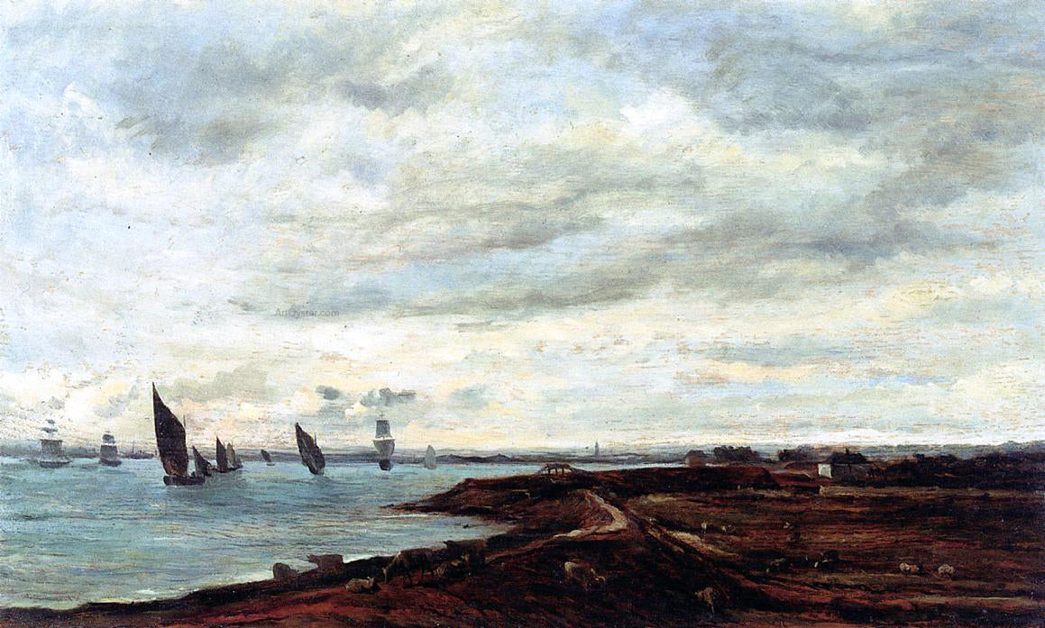 Charles Francois Daubigny The Banks of the Thames at Eames - Hand Painted Oil Painting