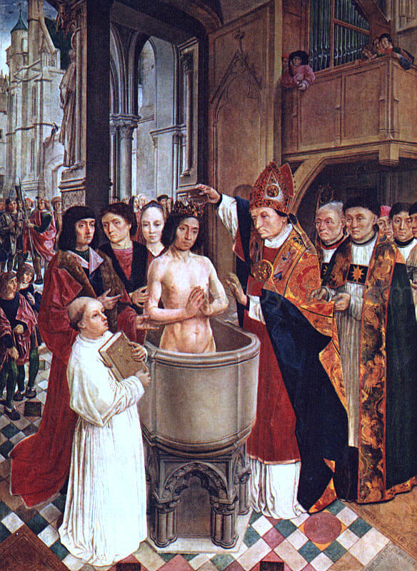 Master Saint Gilles The Baptism of Clovis - Hand Painted Oil Painting