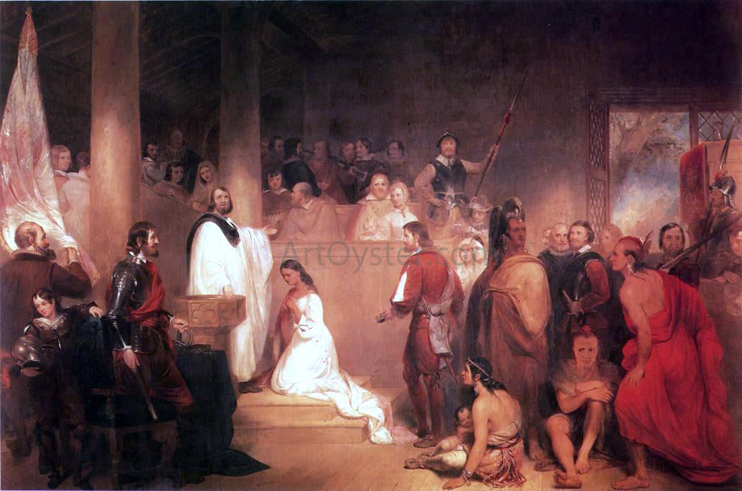 John Gadsby Chapman The Baptism of Pocahontas - Hand Painted Oil Painting
