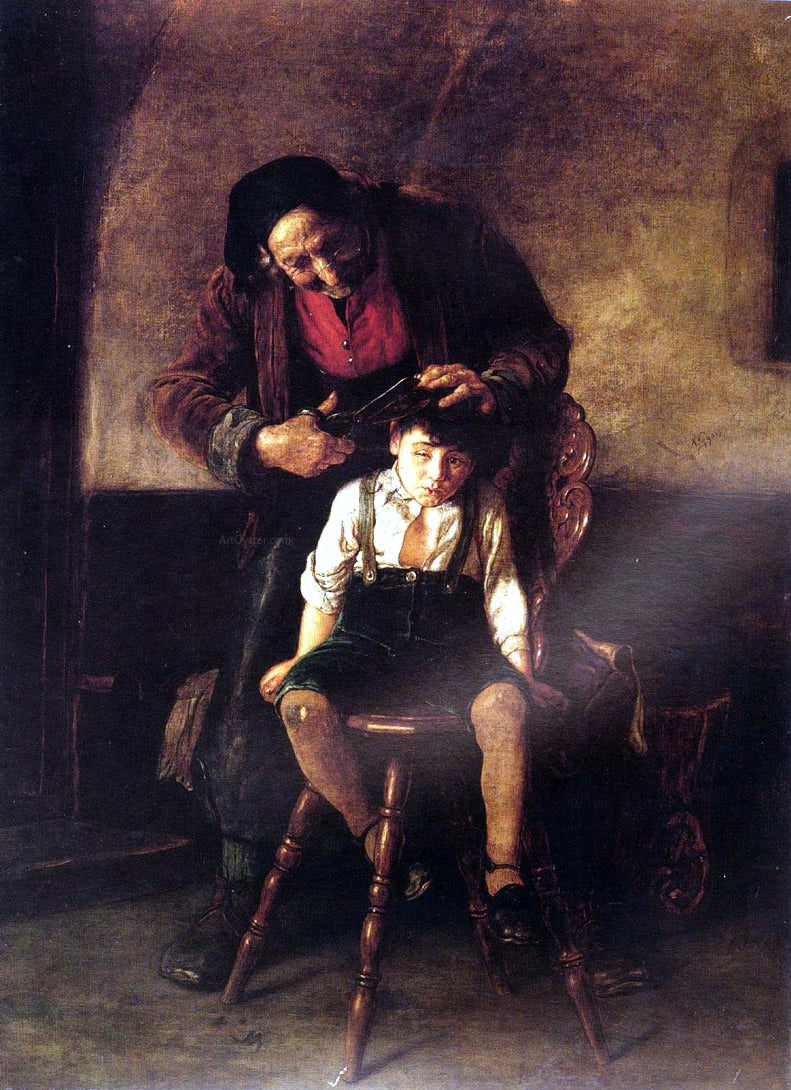 Nicholas Gysis The Barber - Hand Painted Oil Painting