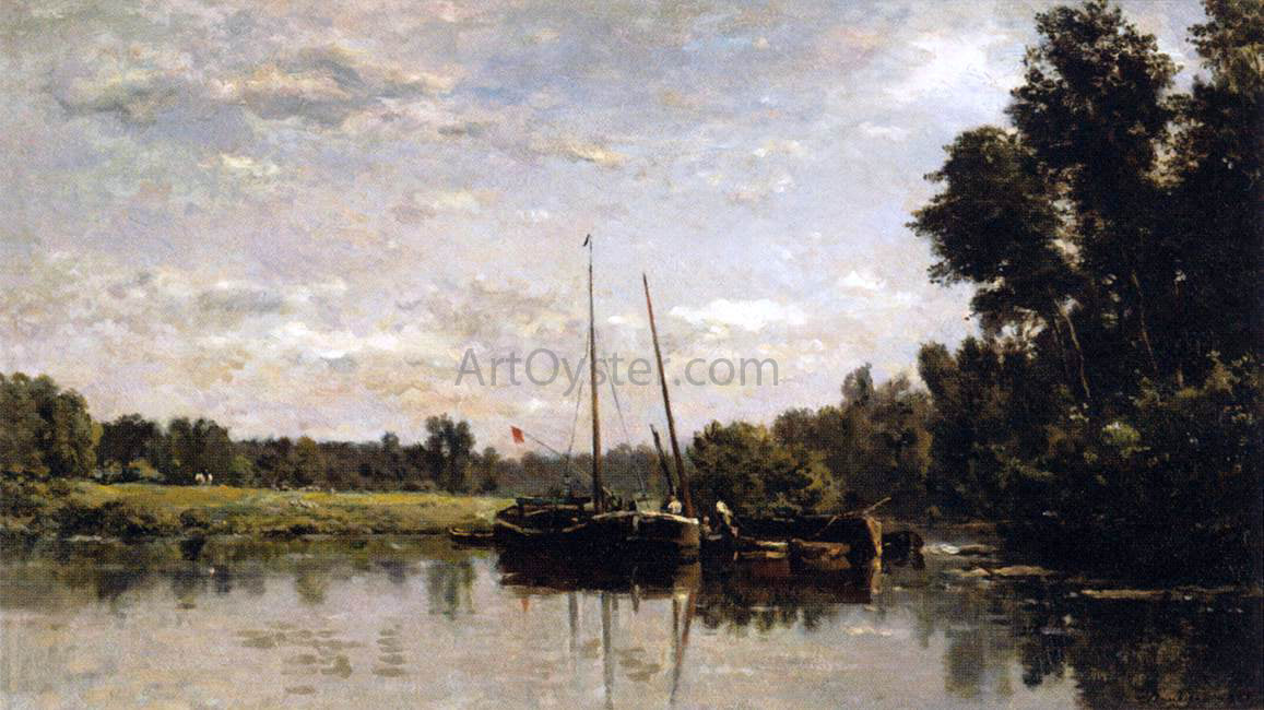 Charles Francois Daubigny The Barges - Hand Painted Oil Painting