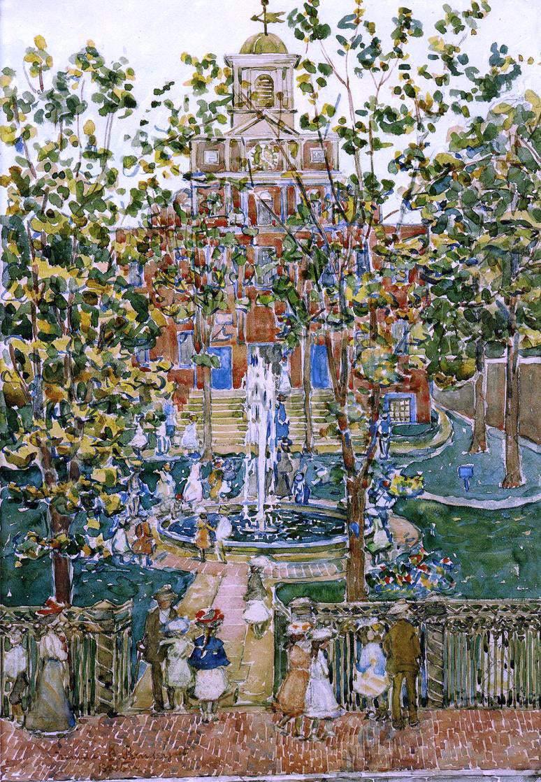 Maurice Prendergast The Bartol Church (also known as The Fountain) - Hand Painted Oil Painting