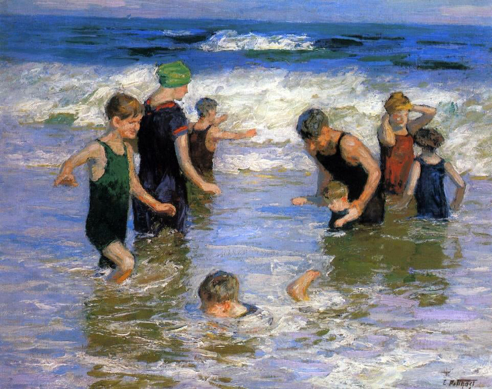 Edward Potthast The Bathers - Hand Painted Oil Painting