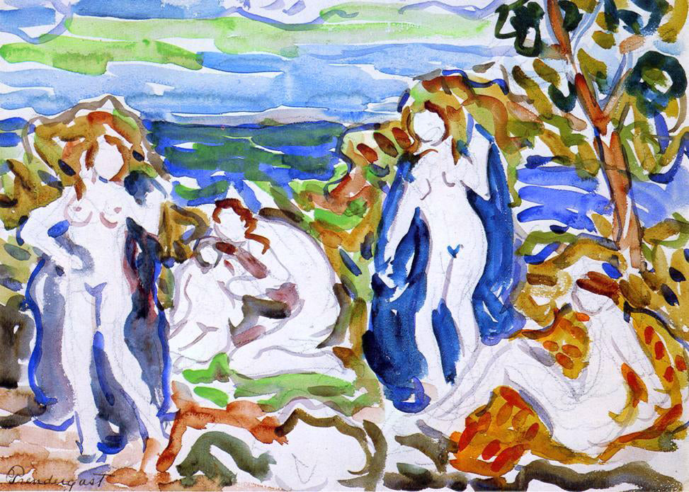 Maurice Prendergast The Bathers - Hand Painted Oil Painting