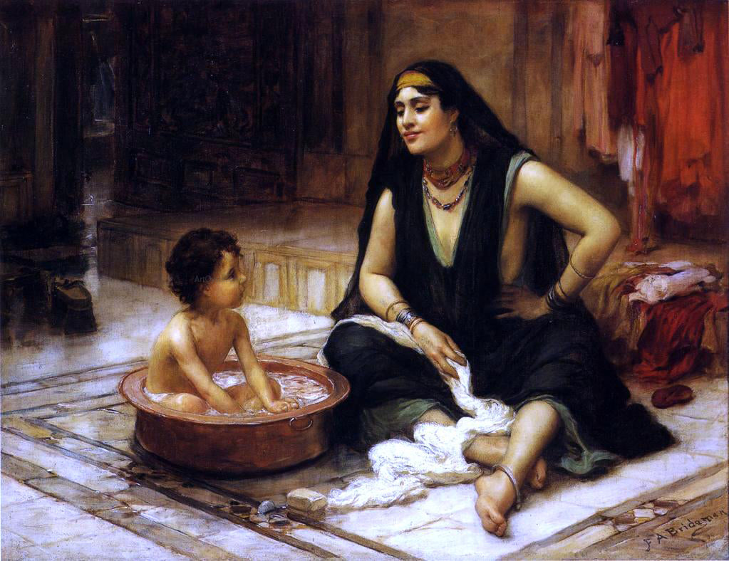 Frederick Arthur Bridgeman The Bathing Cove - Hand Painted Oil Painting