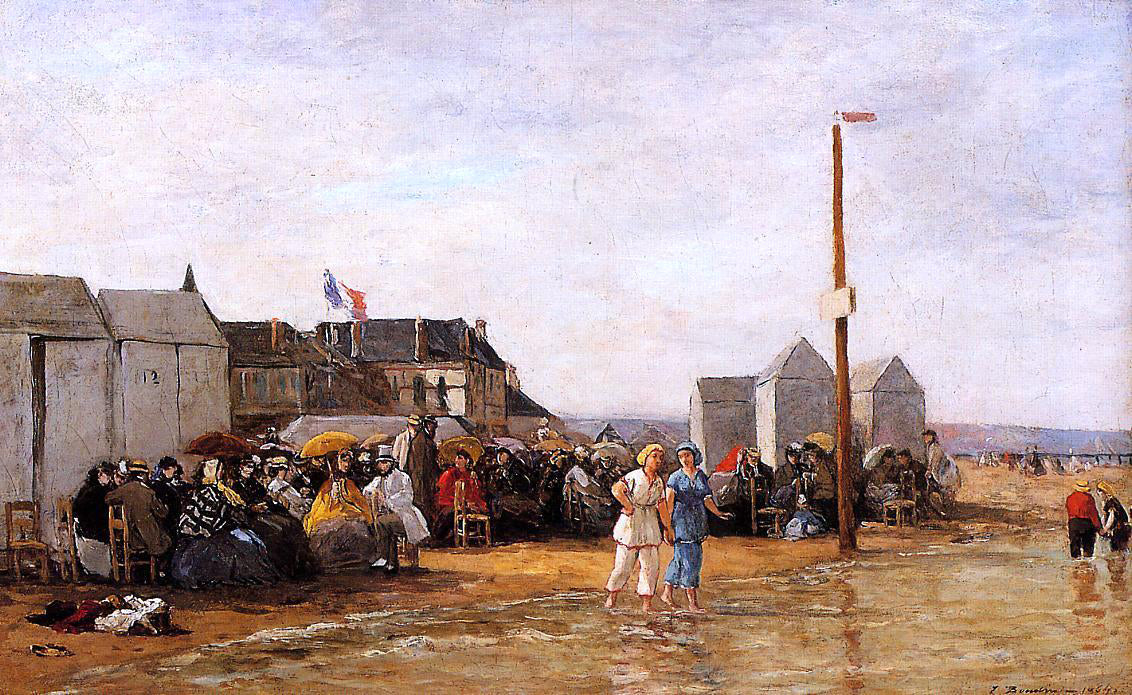 Eugene-Louis Boudin The Bathing Hour at Trouville - Hand Painted Oil Painting