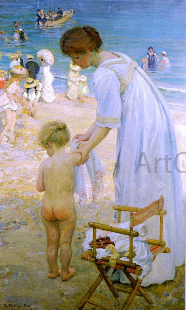 Emanuel Phillips Fox The Bathing Hour - Hand Painted Oil Painting