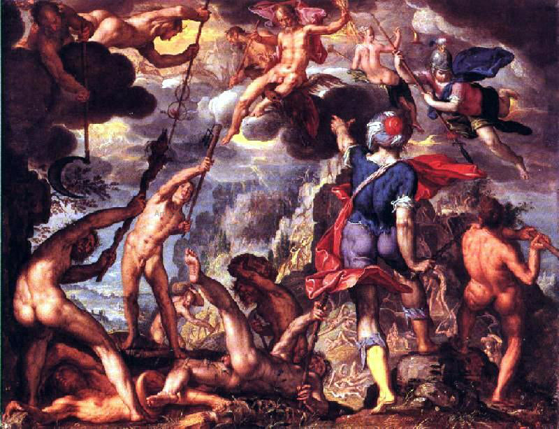 Joachim Wtewael The Battle Between the Gods and the Titans - Hand Painted Oil Painting