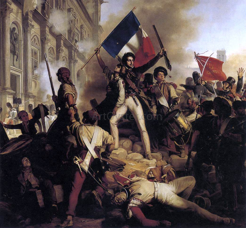 Jean-Victor Schnetz The Battle for the Town Hall, 28 July 1830 - Hand Painted Oil Painting