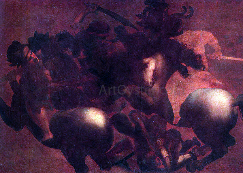 Leonardo Da Vinci The Battle of Angihiari - Hand Painted Oil Painting