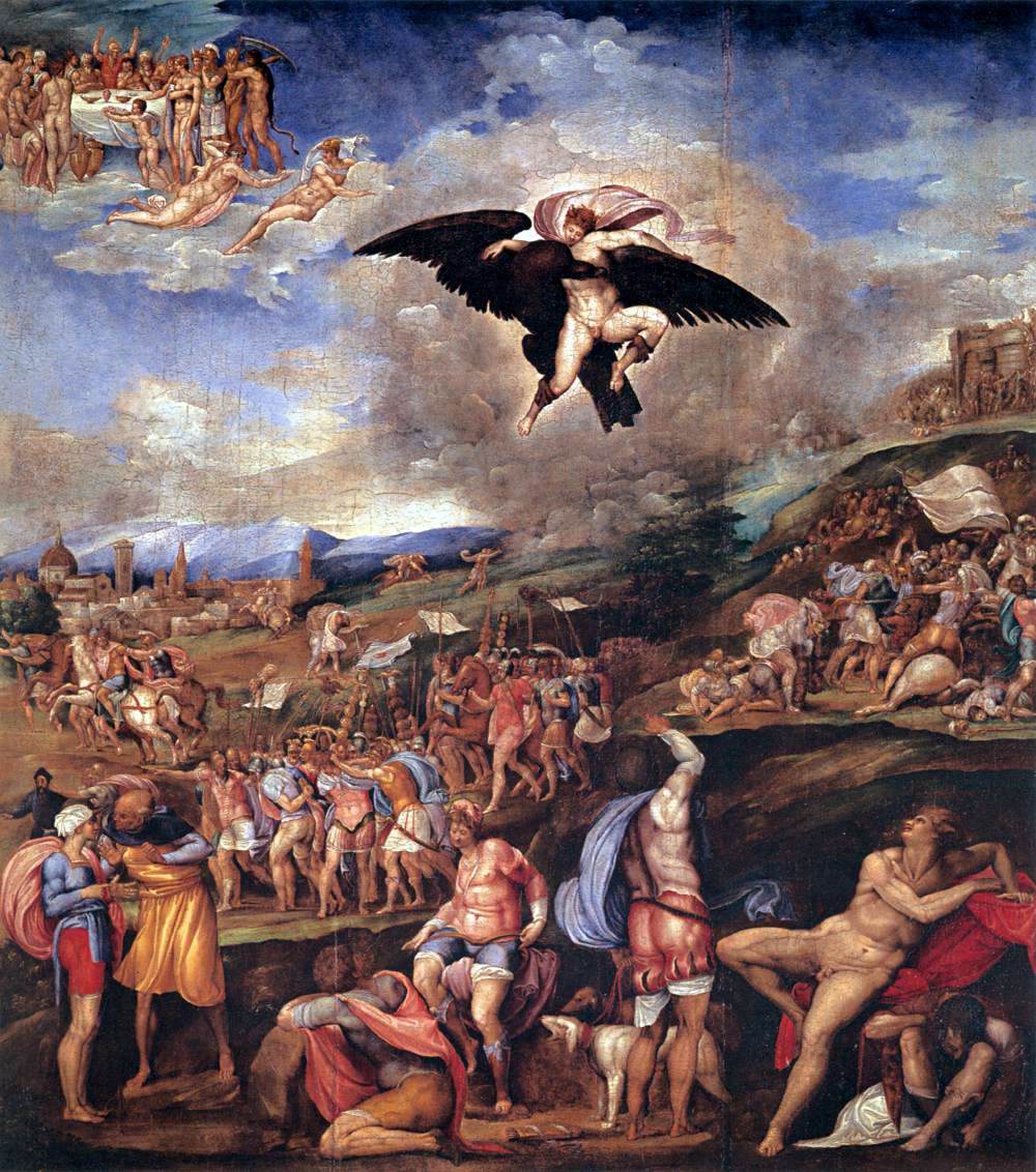  Battista Franco The Battle of Montemurlo and the Rape of Ganymede - Hand Painted Oil Painting
