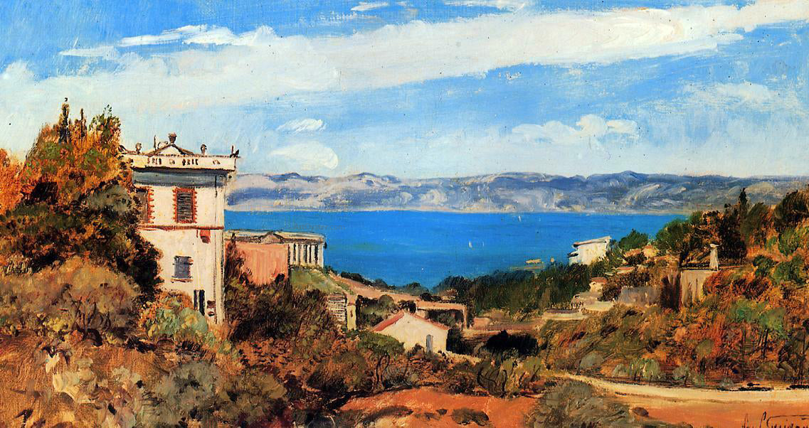 Paul-Camille Guigou The Bay of Marseille, Saint-Henri - Hand Painted Oil Painting