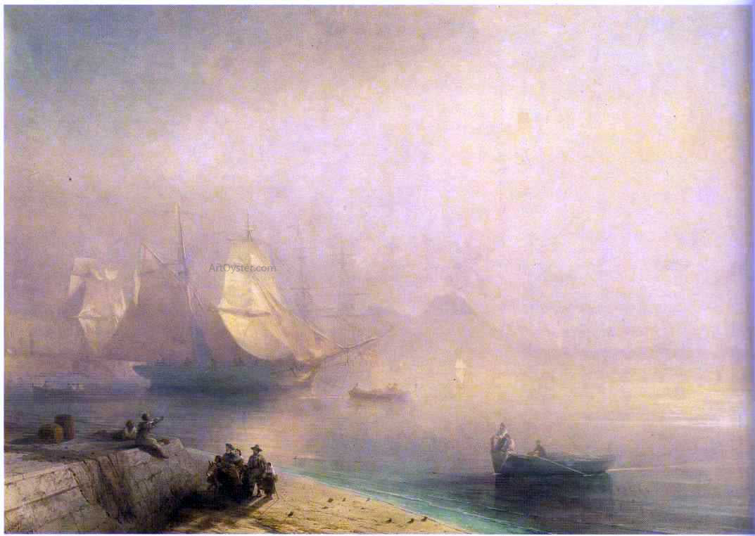 Ivan Constantinovich Aivazovsky The Bay of Naples on misty morning - Hand Painted Oil Painting