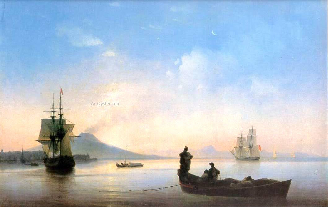 Ivan Constantinovich Aivazovsky The Bay of Naples on morning - Hand Painted Oil Painting