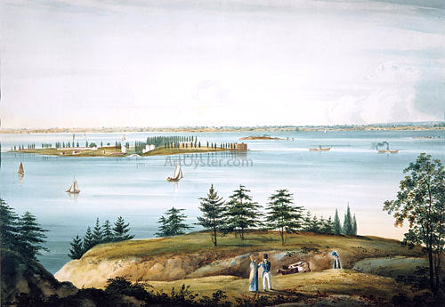  William Guy Wall The Bay of New York and Governors Island Taken from Brooklyn Heights - Hand Painted Oil Painting