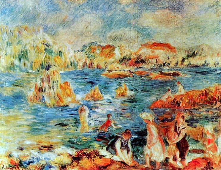Pierre Auguste Renoir The Beach at Guernsey - Hand Painted Oil Painting
