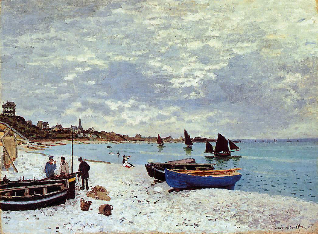 Claude Oscar Monet The Beach at Sainte-Adresse - Hand Painted Oil Painting