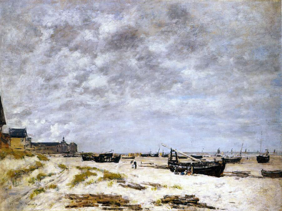 Eugene-Louis Boudin The Beach, Berck - Hand Painted Oil Painting