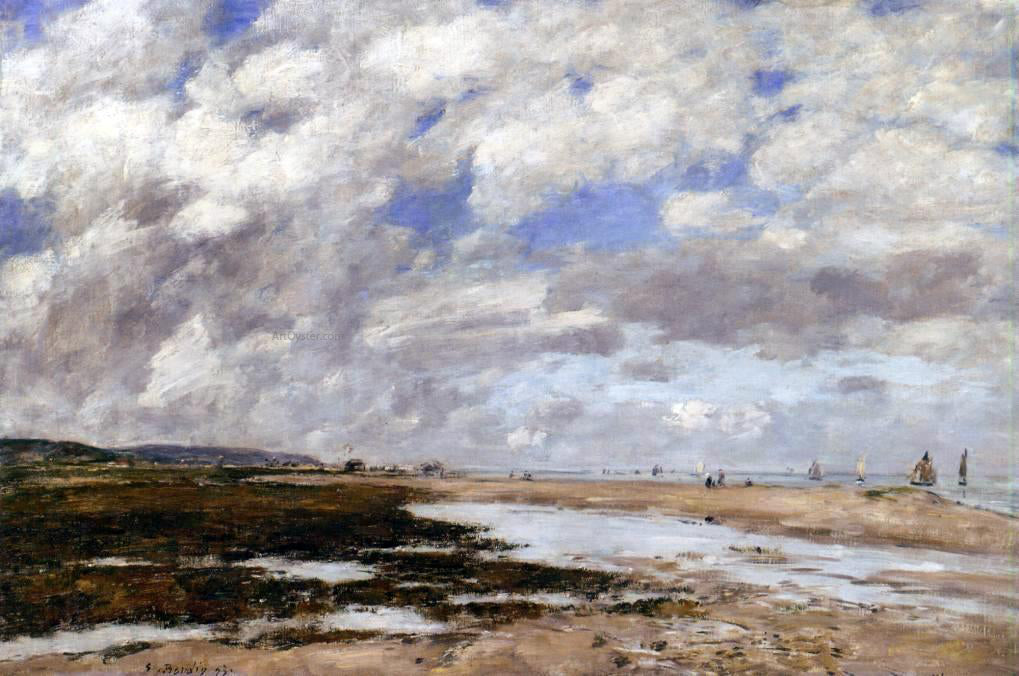 Eugene-Louis Boudin The Beach, Deauville - Hand Painted Oil Painting
