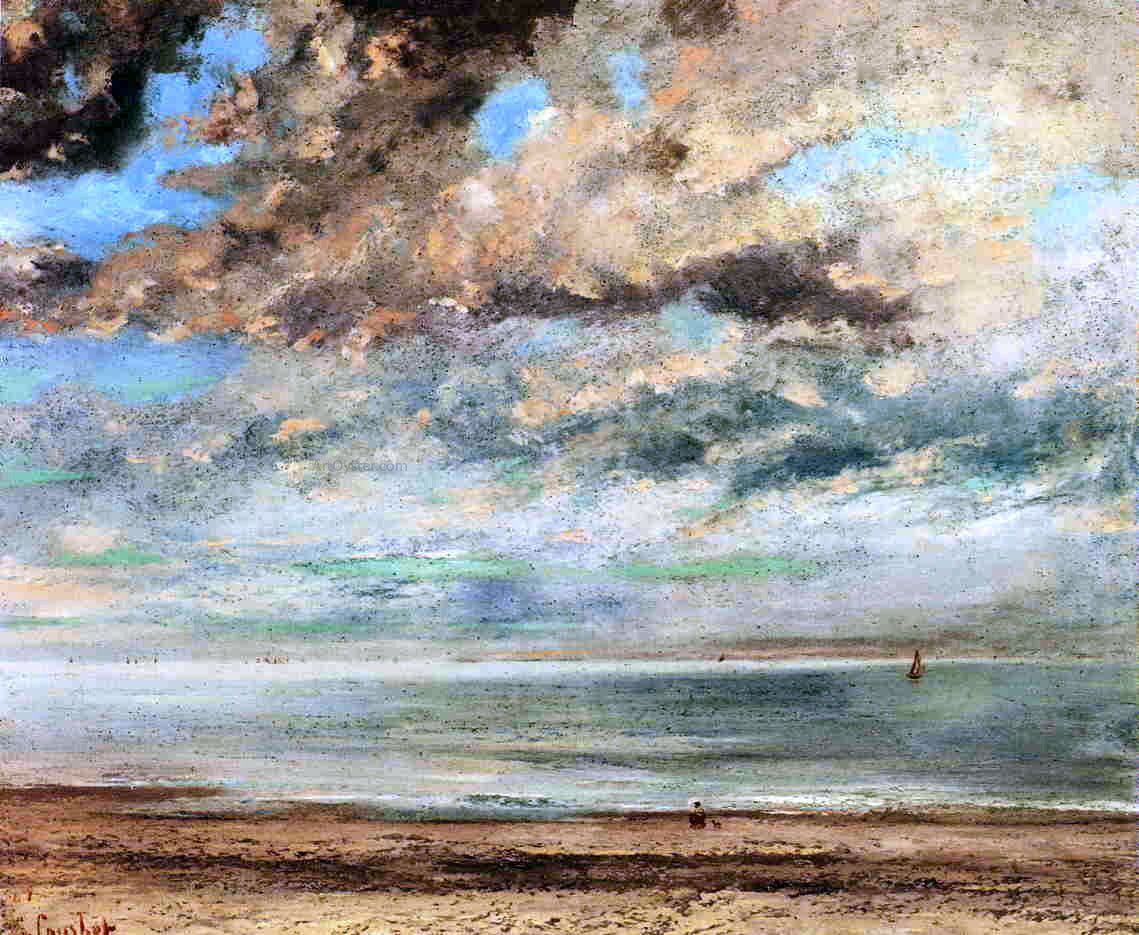 Gustave Courbet The Beach, Sunset - Hand Painted Oil Painting