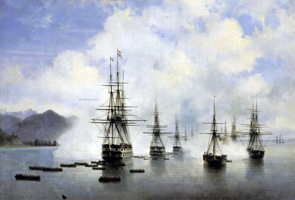 Ivan Constantinovich Aivazovsky The beach-master of N.N.Raevsky in Subashi - Hand Painted Oil Painting
