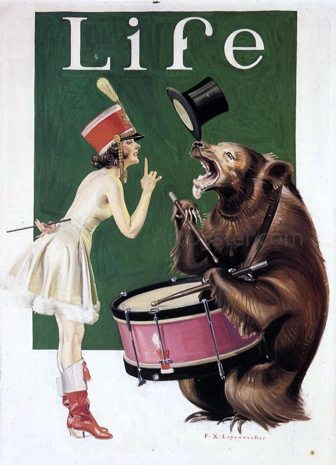 Frank Xavier Leyendecker The Bear Trainer - Hand Painted Oil Painting
