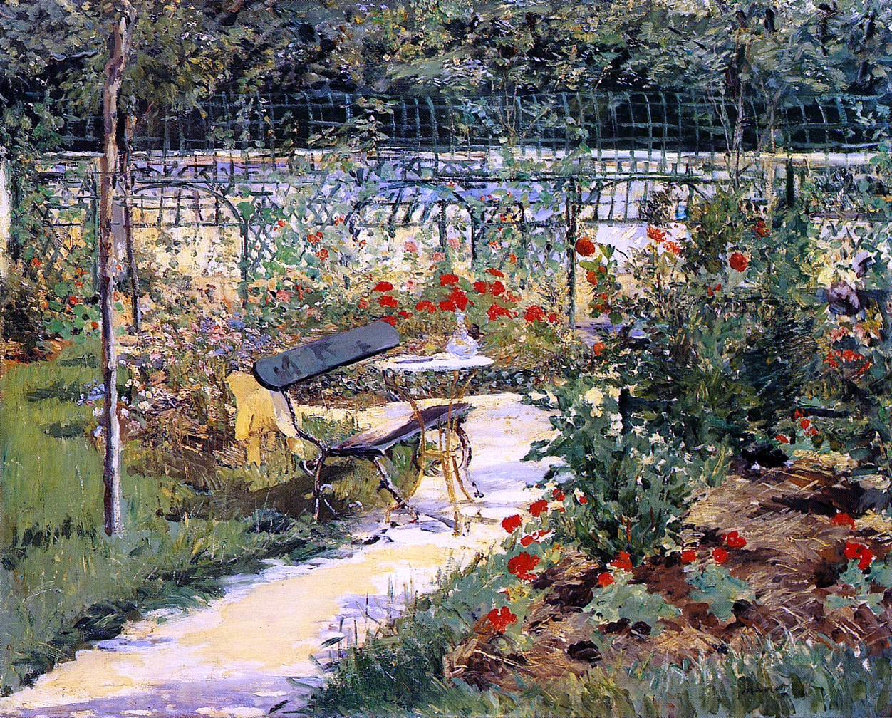 Edouard Manet The Bench (also known as My Garden) - Hand Painted Oil Painting