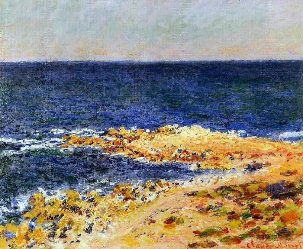 Claude Oscar Monet The 'Big Blue' at Antibes (also known as The Seat at Antibes) - Hand Painted Oil Painting