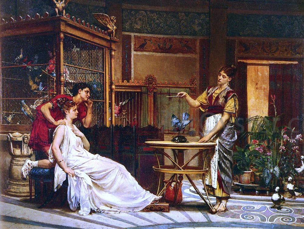 Pierre-Paul-Leon Glaize The Bird Charmer - Hand Painted Oil Painting