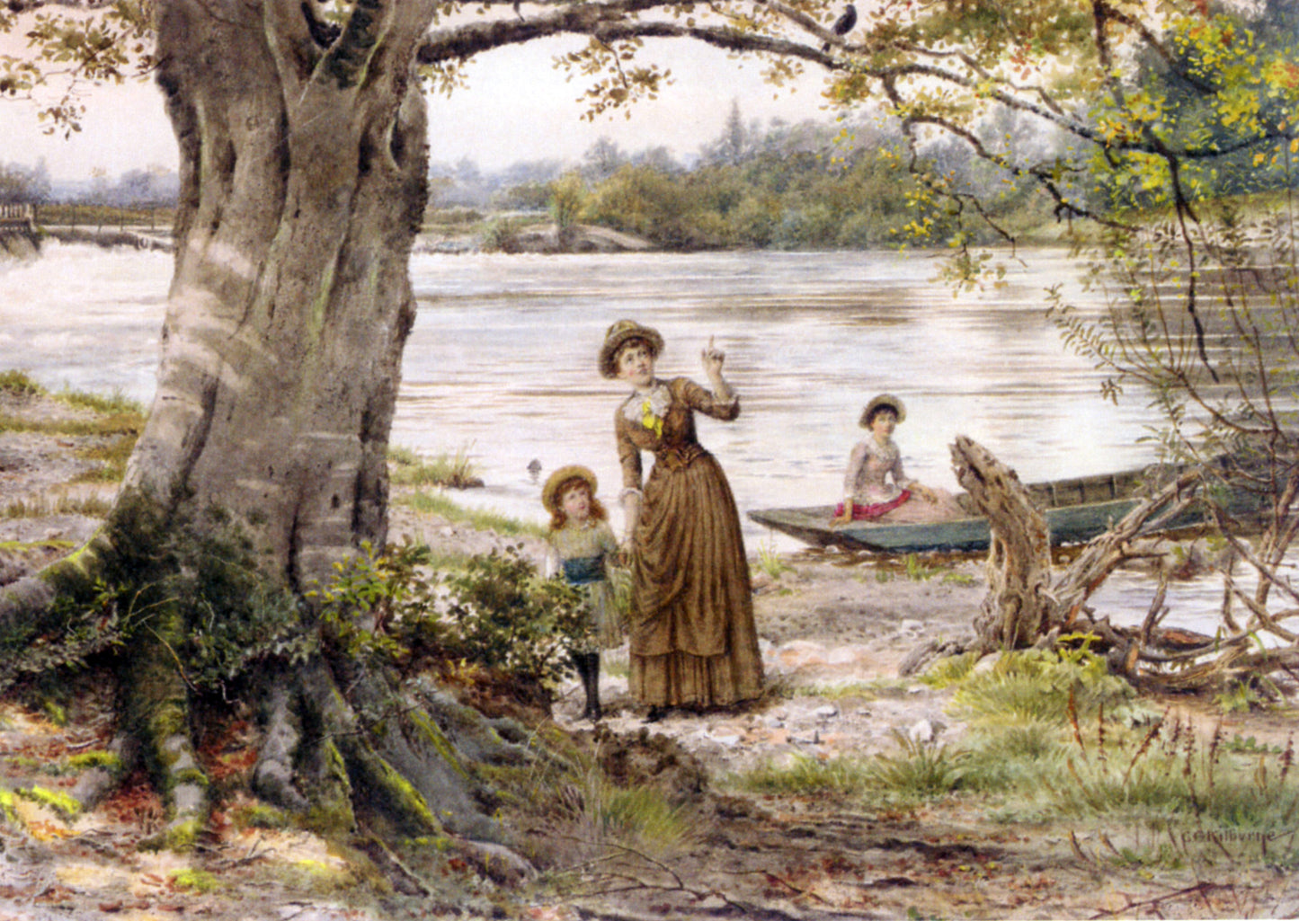 George Goodwin Kilburne The Black Bird - Hand Painted Oil Painting