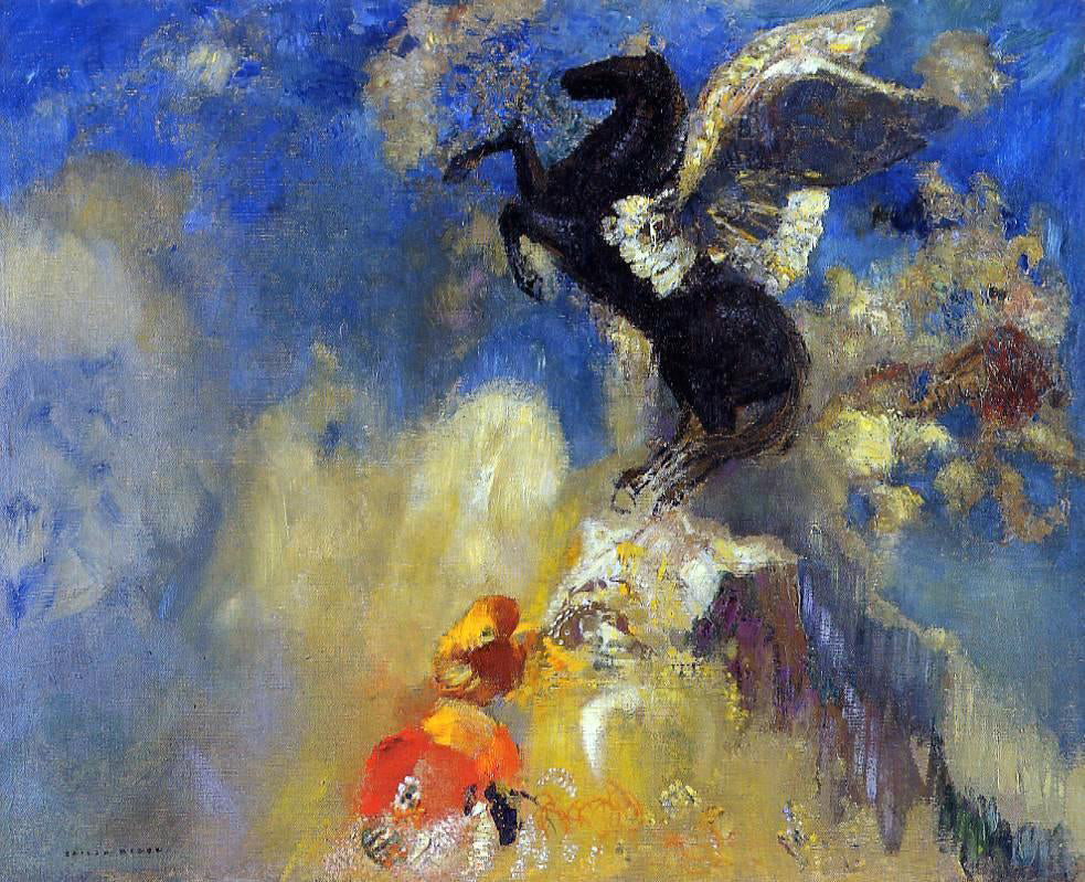 Odilon Redon The Black Pegasus - Hand Painted Oil Painting