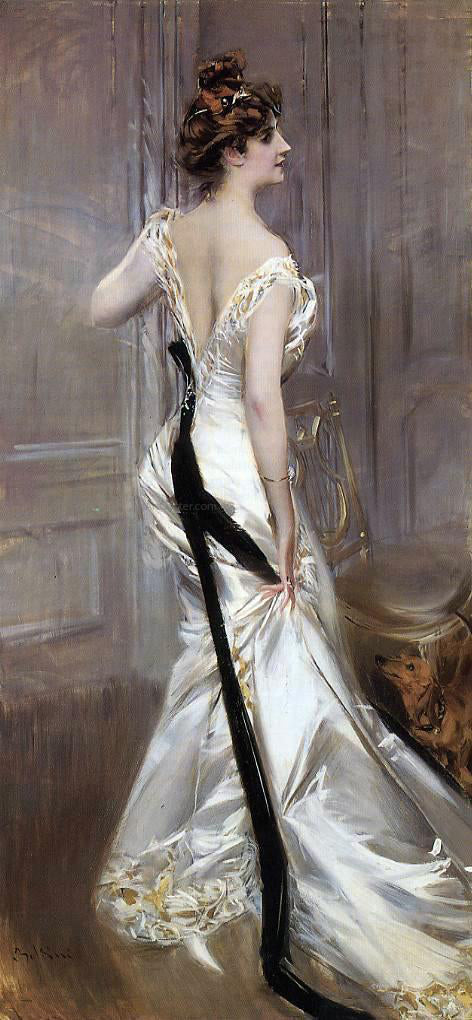Giovanni Boldini The Black Sash - Hand Painted Oil Painting