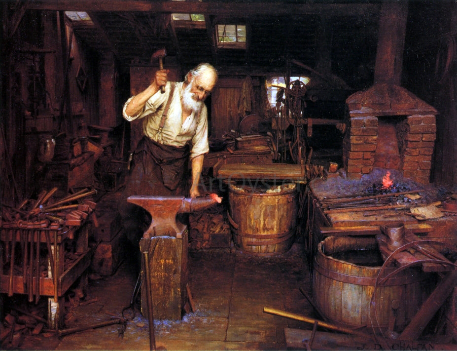 Jefferson David Chalfant The Blacksmith - Hand Painted Oil Painting