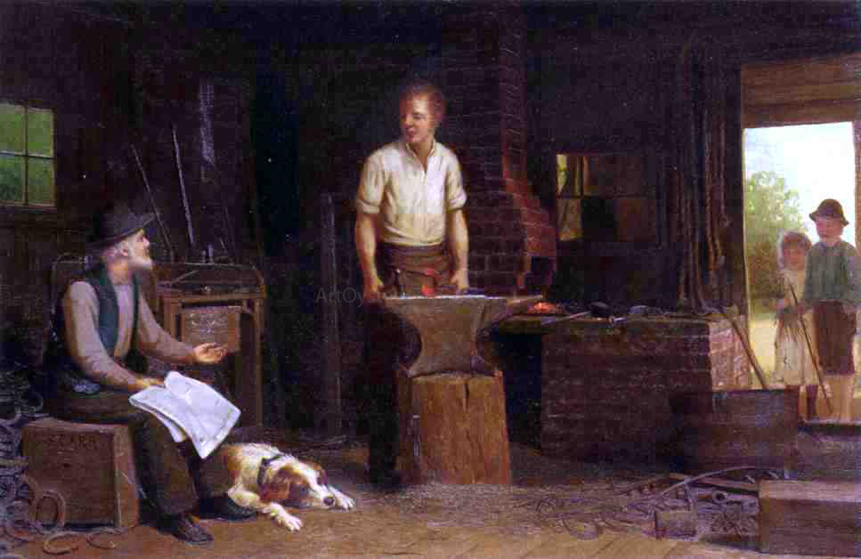  Samuel S Carr The Blacksmith's Shop - Hand Painted Oil Painting