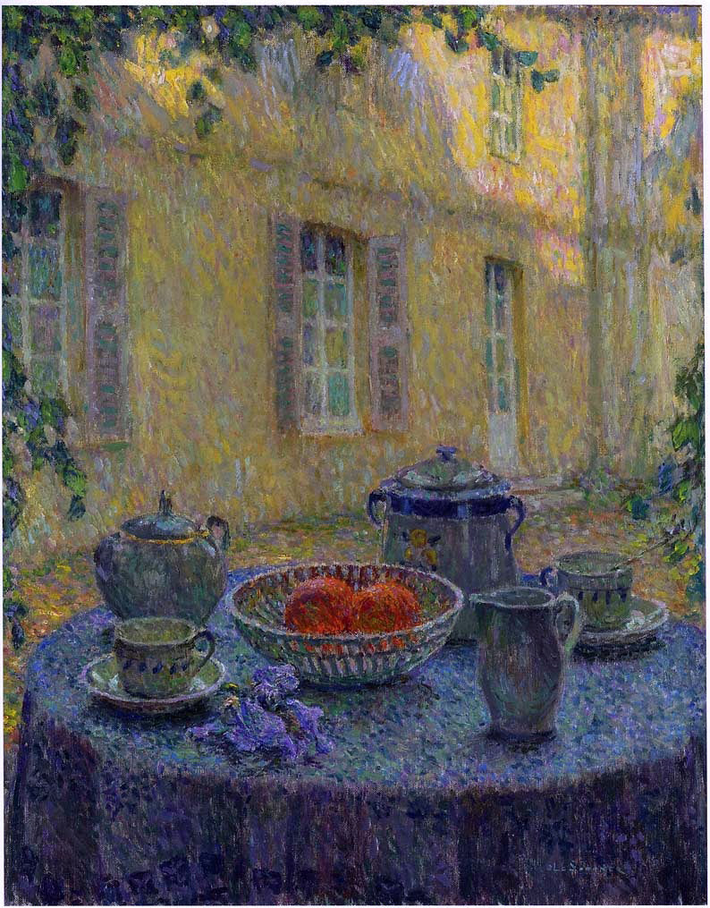 Henri Le Sidaner The Blue Tablecloth at Gerberoy - Hand Painted Oil Painting