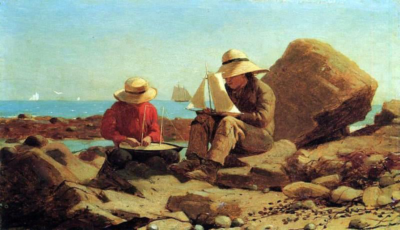 Winslow Homer The Boat Builders (also known as Ship Building) - Hand Painted Oil Painting