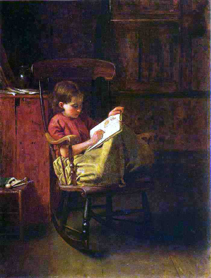 Eastman Johnson The Boston Rocker - Hand Painted Oil Painting