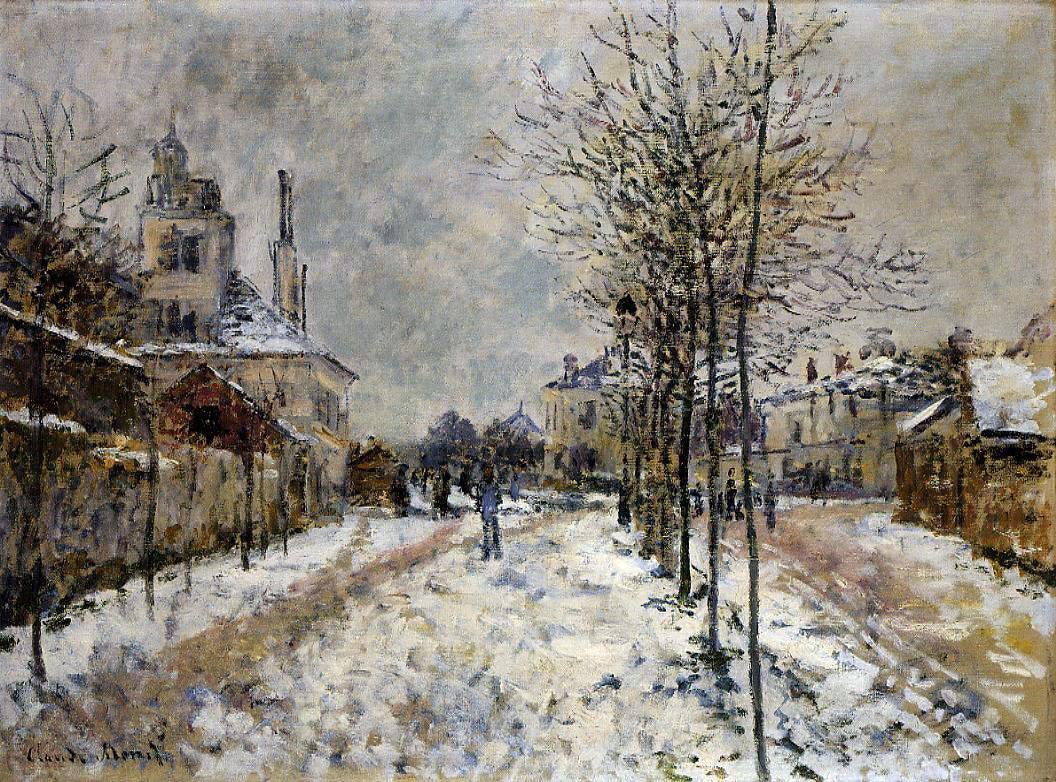 Claude Oscar Monet The Boulevard de Pontoise at Argenteuil, Snow Effect - Hand Painted Oil Painting