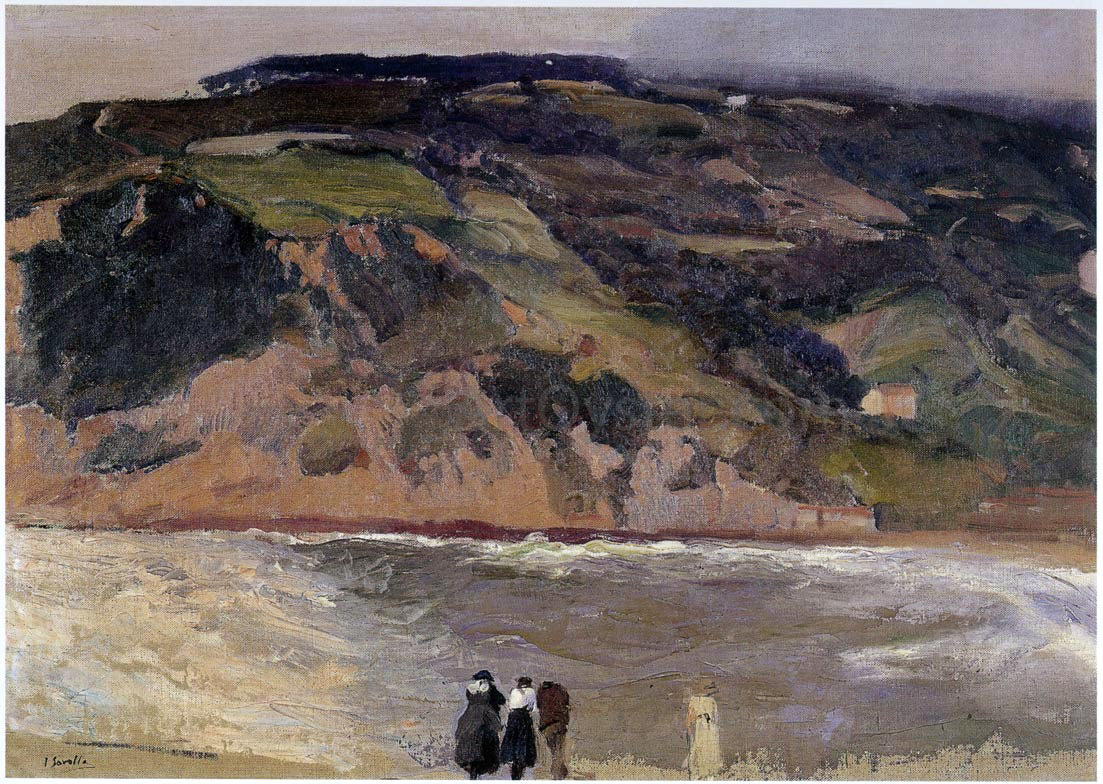 Joaquin Sorolla Y Bastida The Breakwater at San Sebastian - Hand Painted Oil Painting