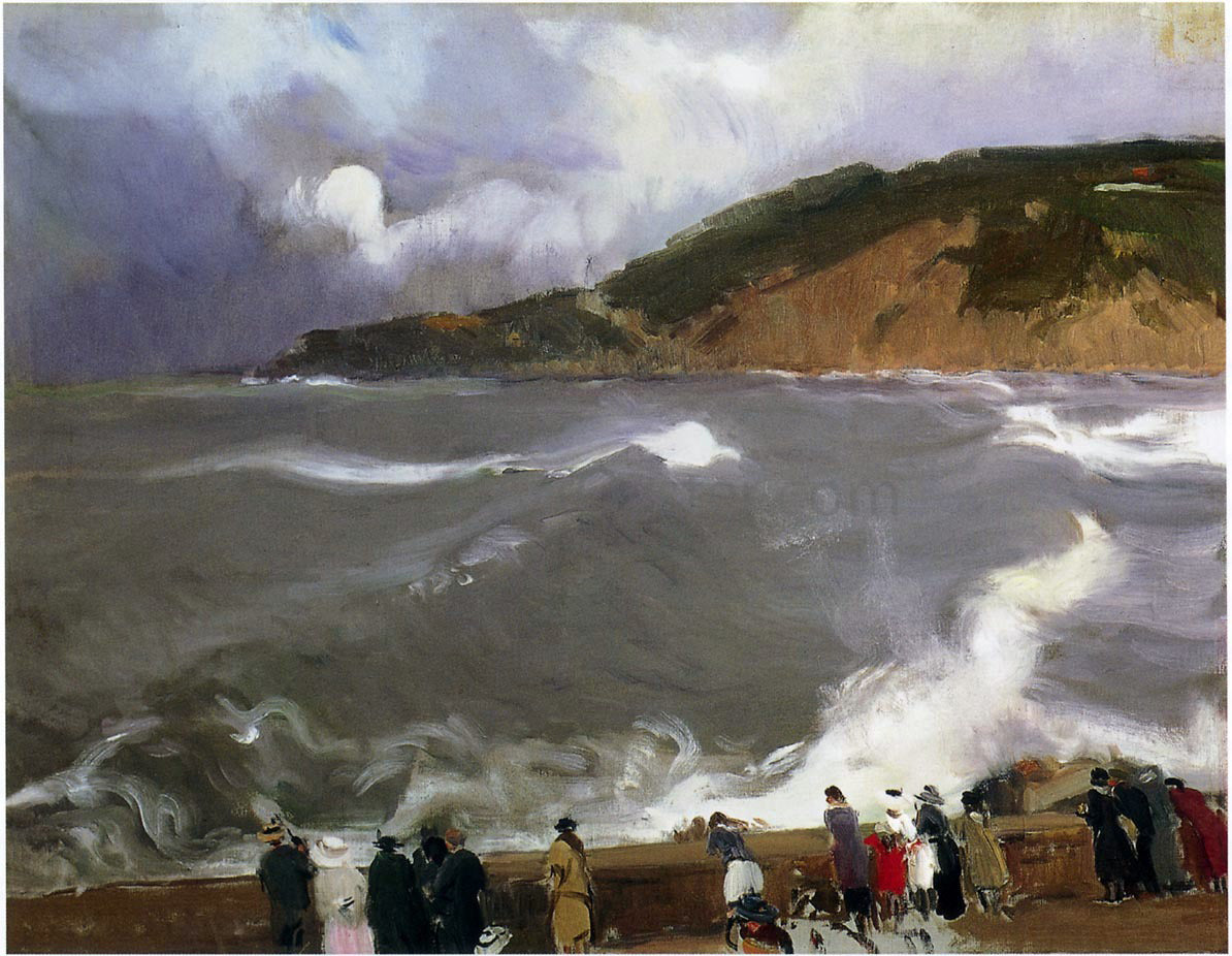 Joaquin Sorolla Y Bastida The Breakwater of San Sebastian - Hand Painted Oil Painting