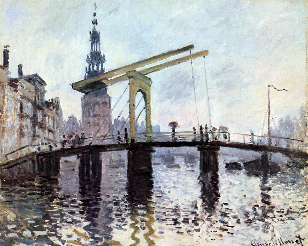Claude Oscar Monet The Bridge, Amsterdam - Hand Painted Oil Painting