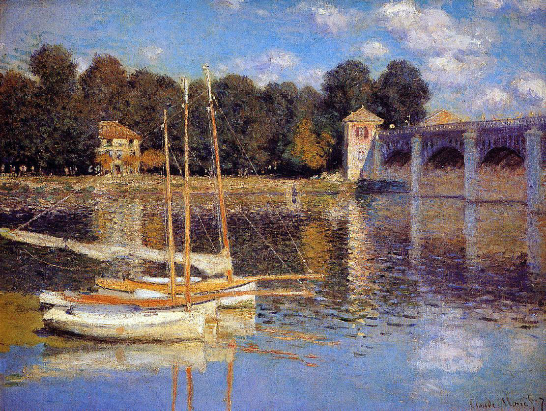Claude Oscar Monet A Bridge at Argenteuil - Hand Painted Oil Painting